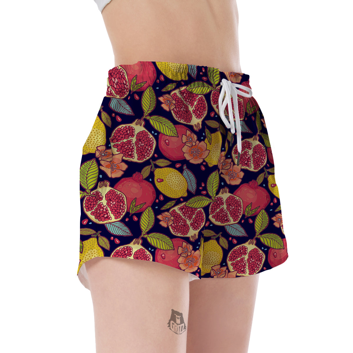 Pomegranate Print Pattern Women's Shorts-grizzshop