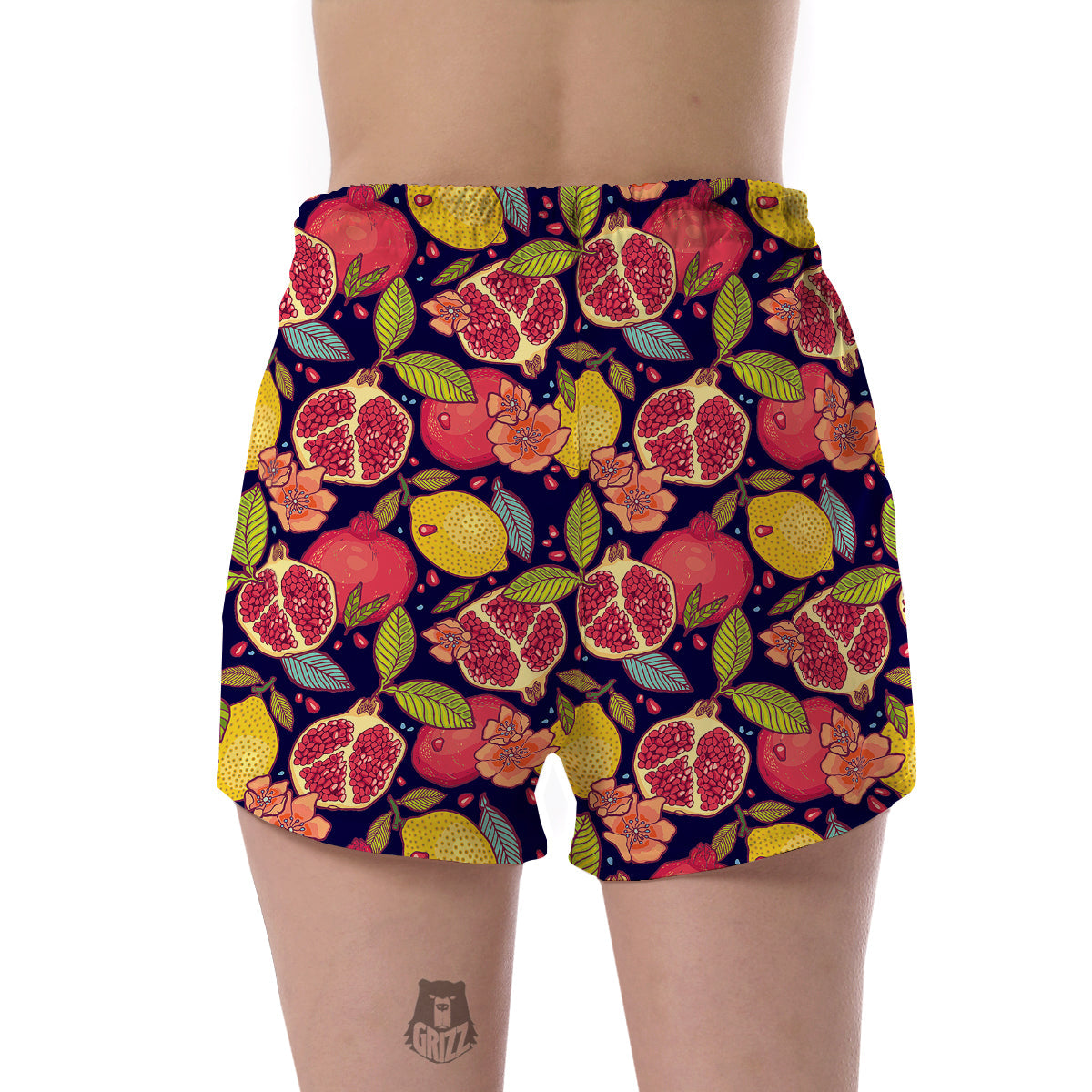 Pomegranate Print Pattern Women's Shorts-grizzshop