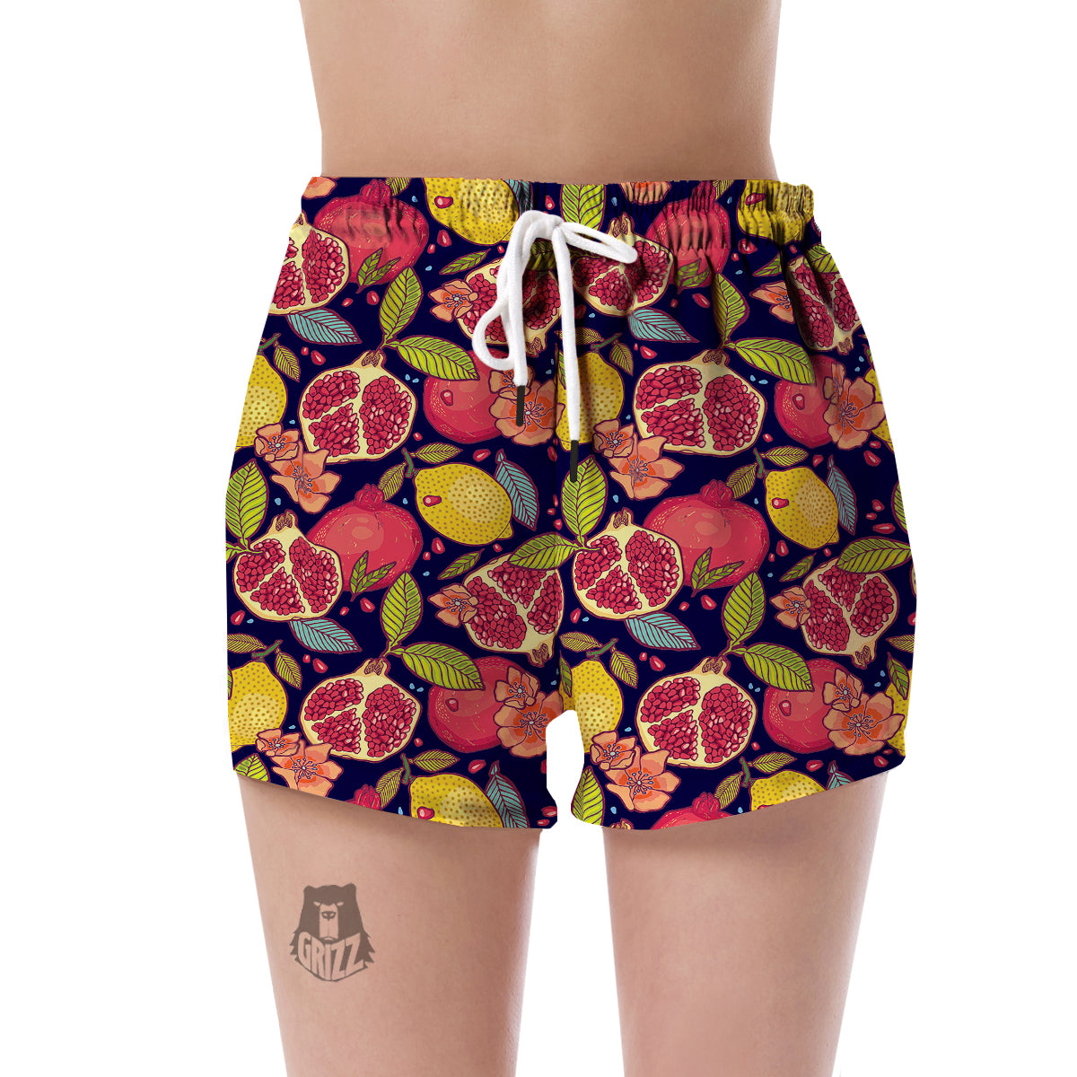 Pomegranate Print Pattern Women's Shorts-grizzshop