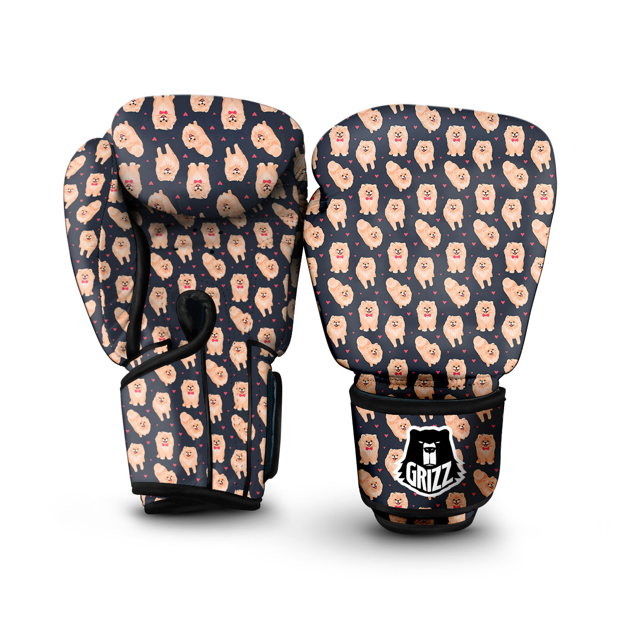 Pomeranian Cute Print Pattern Boxing Gloves-grizzshop