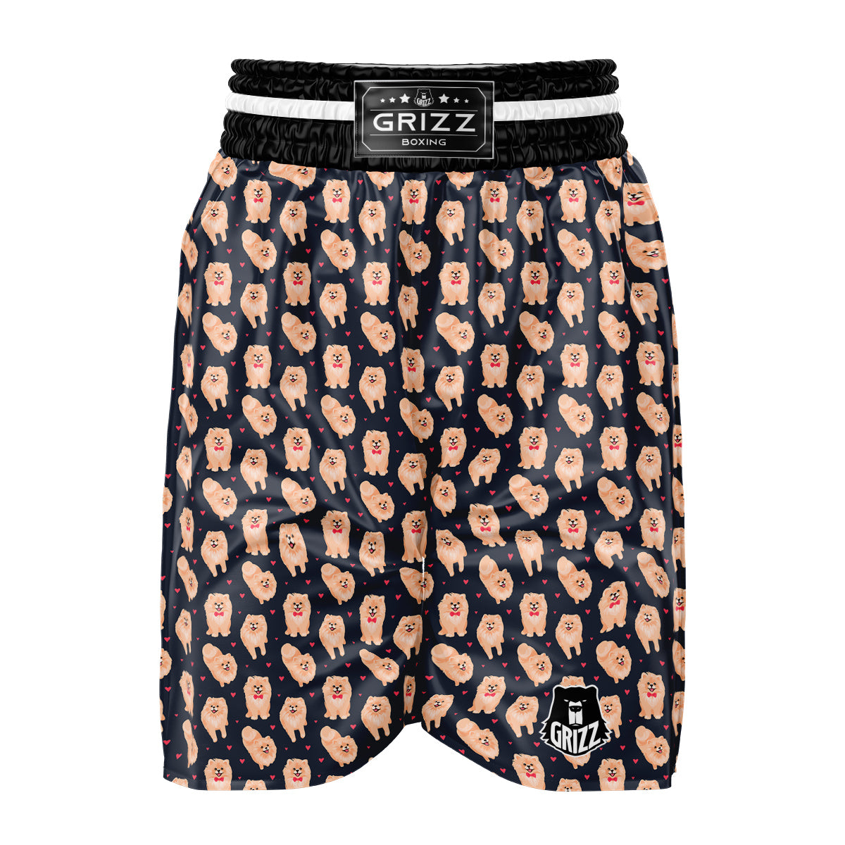 Pomeranian Cute Print Pattern Boxing Shorts-grizzshop