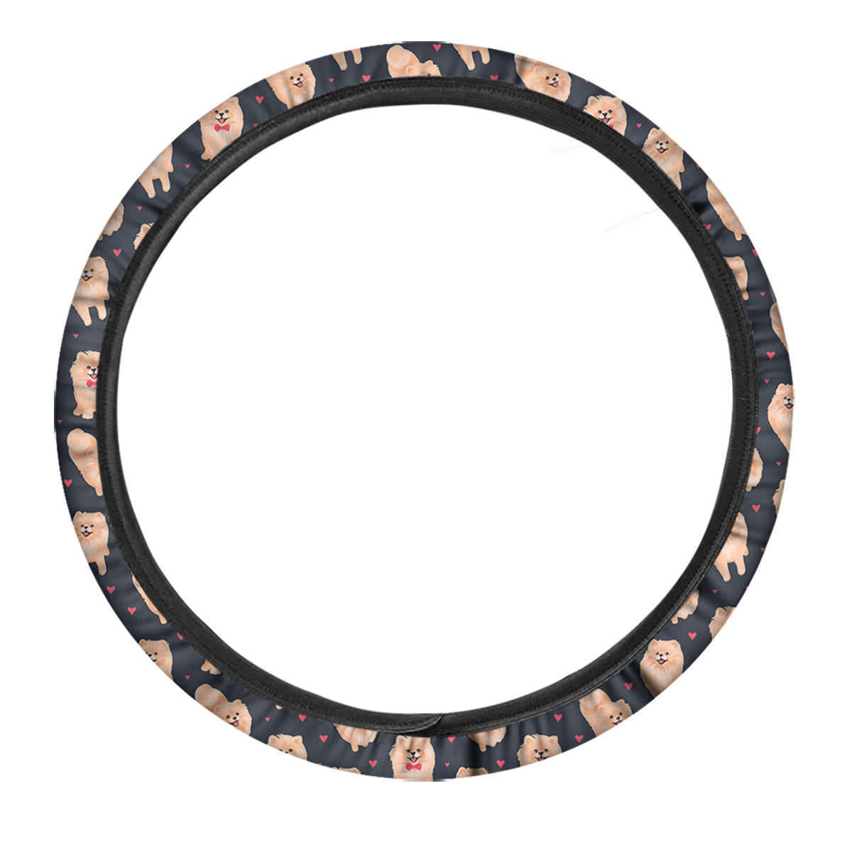 Pomeranian Cute Print Pattern Car Steering Wheel Cover-grizzshop