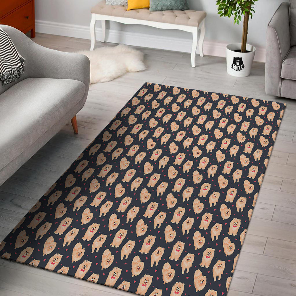 Pomeranian Cute Print Pattern Floor Mat-grizzshop