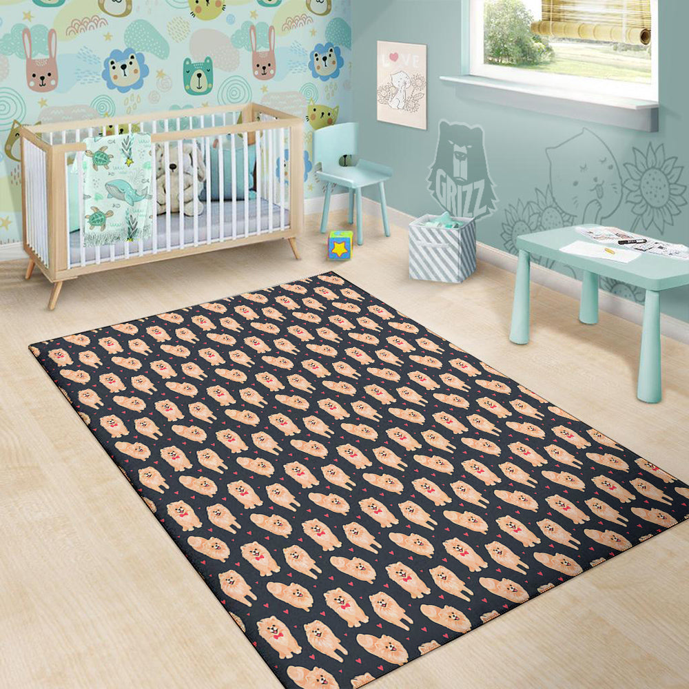 Pomeranian Cute Print Pattern Floor Mat-grizzshop
