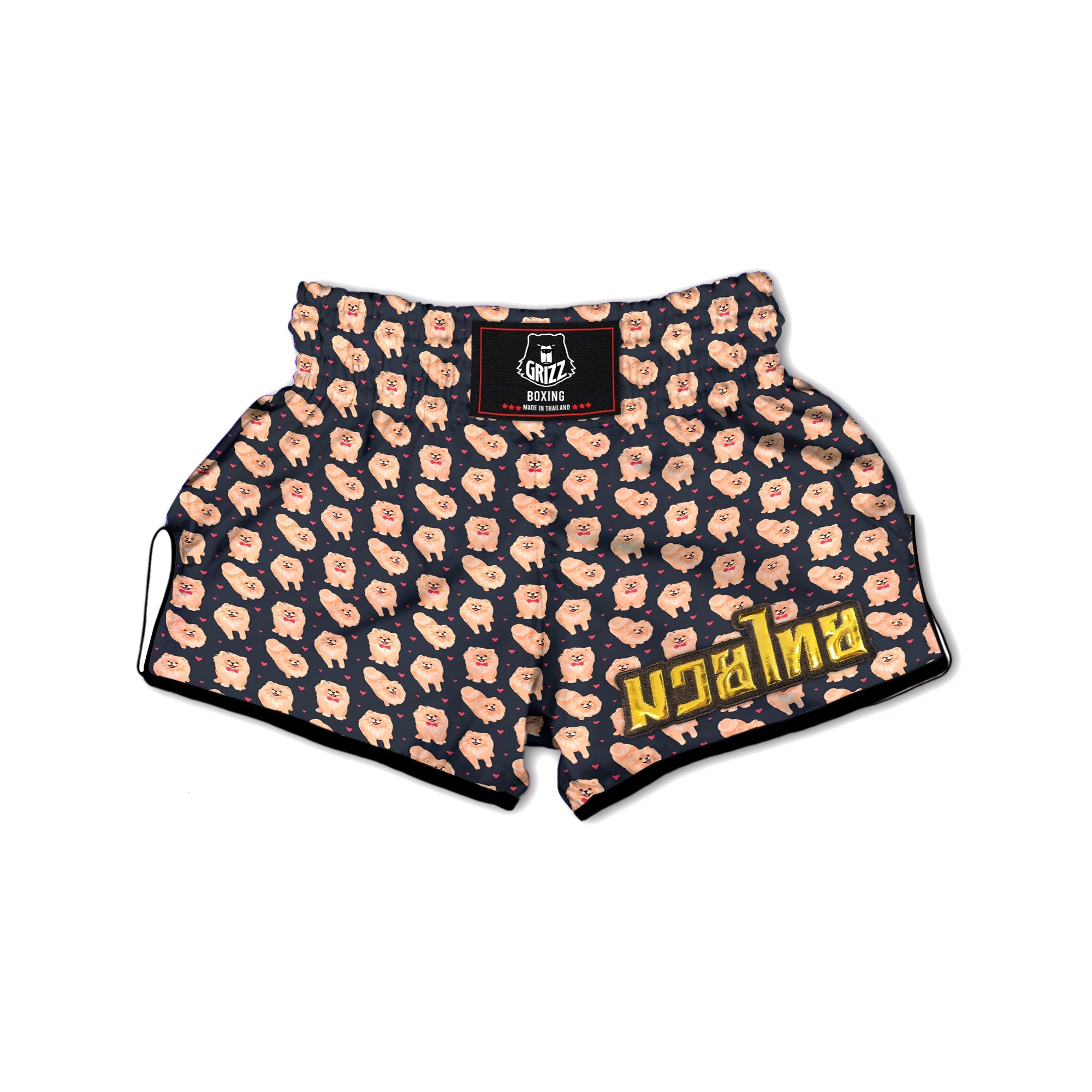 Pomeranian Cute Print Pattern Muay Thai Boxing Shorts-grizzshop
