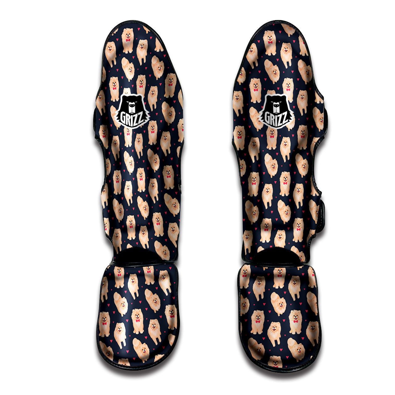 Pomeranian Cute Print Pattern Muay Thai Shin Guards-grizzshop