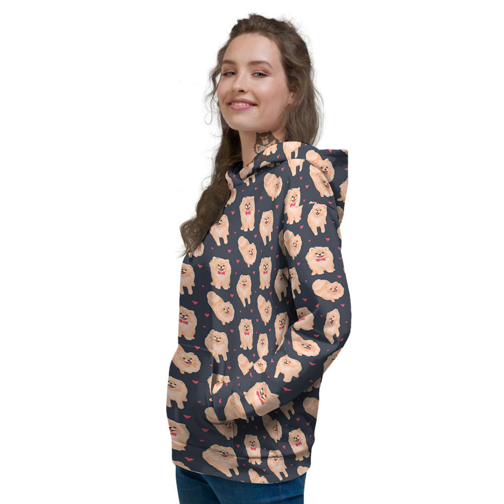 Pomeranian Cute Print Pattern Women's Hoodie-grizzshop