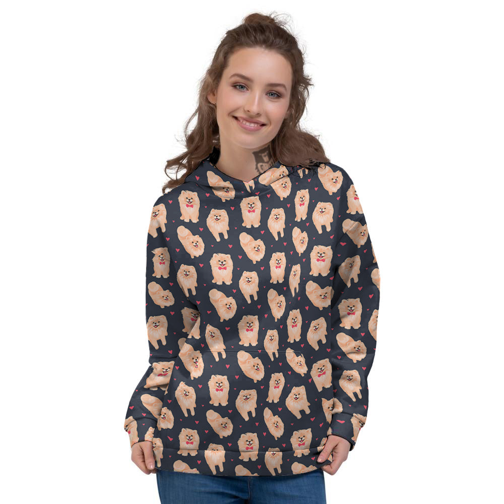 Pomeranian Cute Print Pattern Women's Hoodie-grizzshop