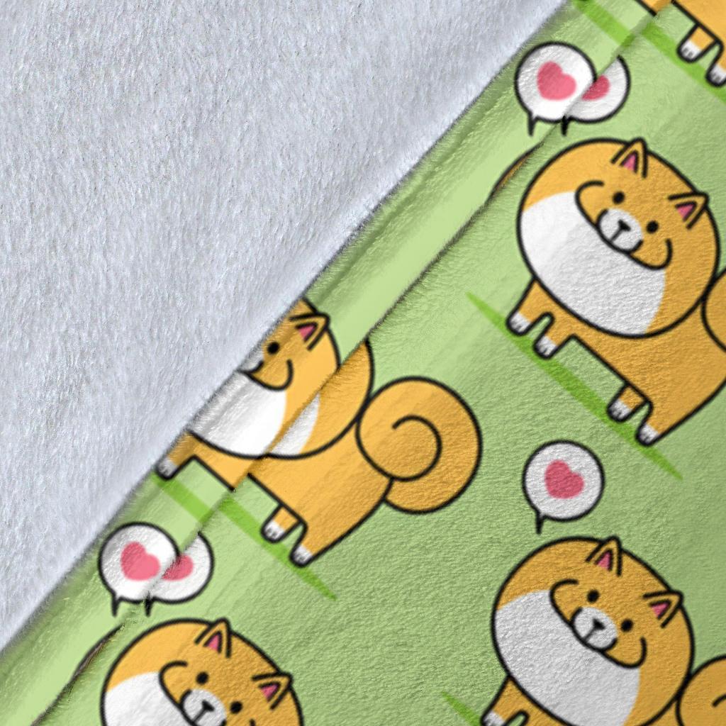 Pomeranian Dog Pattern Print Blanket-grizzshop