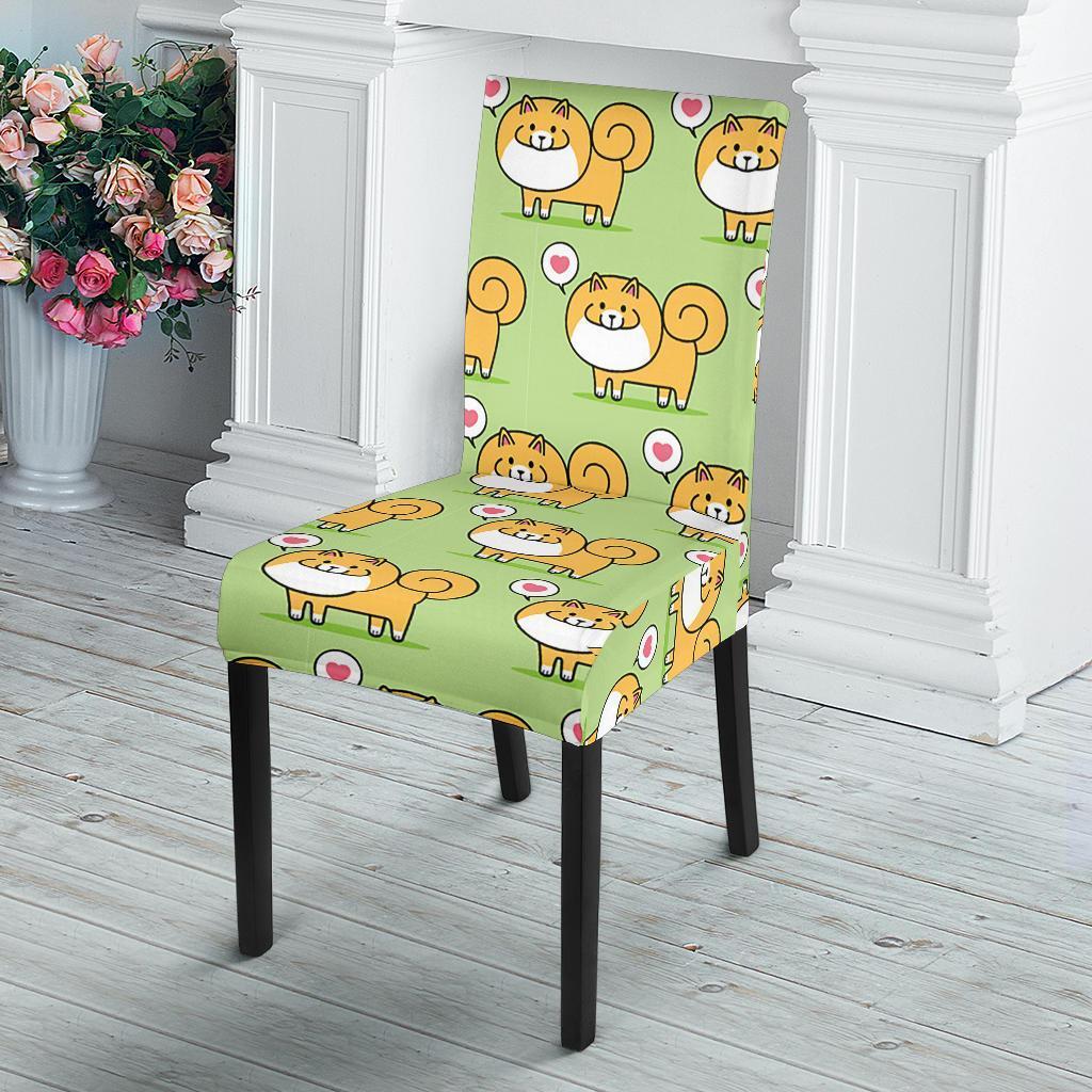 Pomeranian Dog Pattern Print Chair Cover-grizzshop