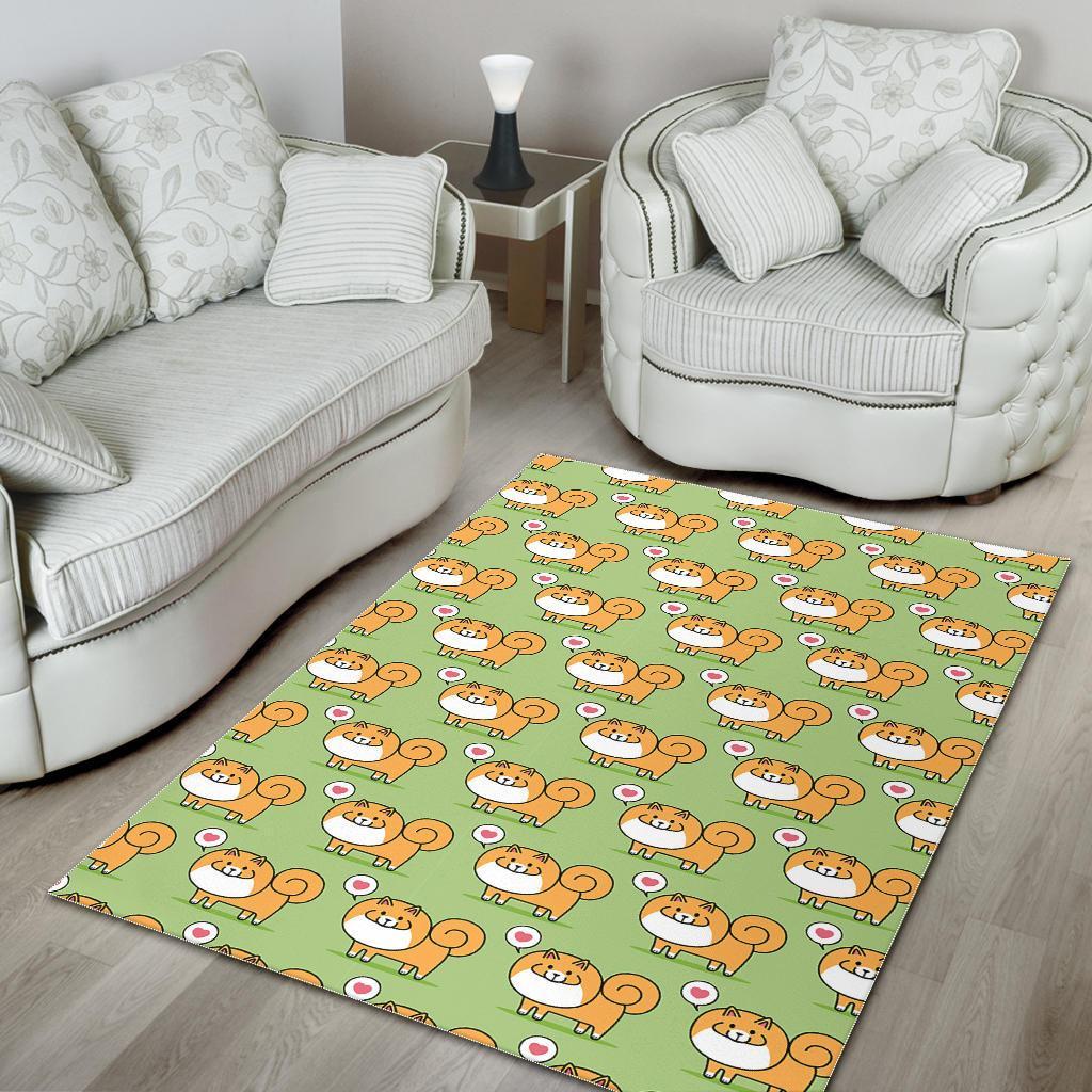 Pomeranian Dog Pattern Print Floor Mat-grizzshop