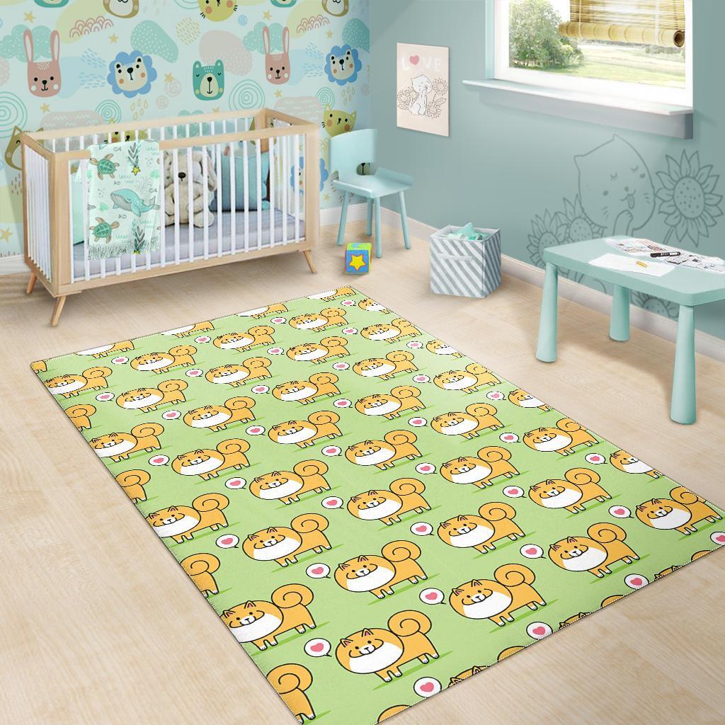 Pomeranian Dog Pattern Print Floor Mat-grizzshop