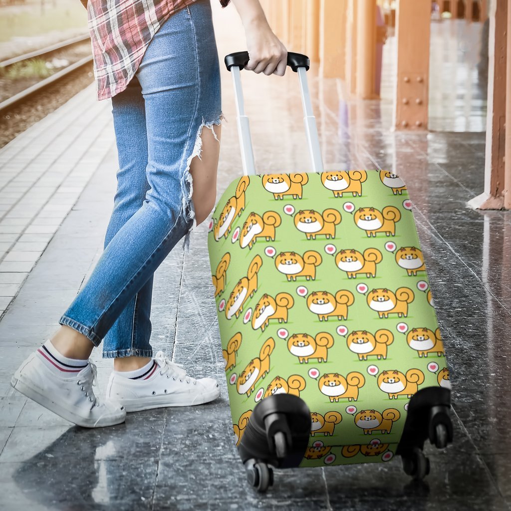 Pomeranian Dog Pattern Print Luggage Cover Protector-grizzshop