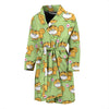 Pomeranian Dog Pattern Print Men Long Robe-grizzshop