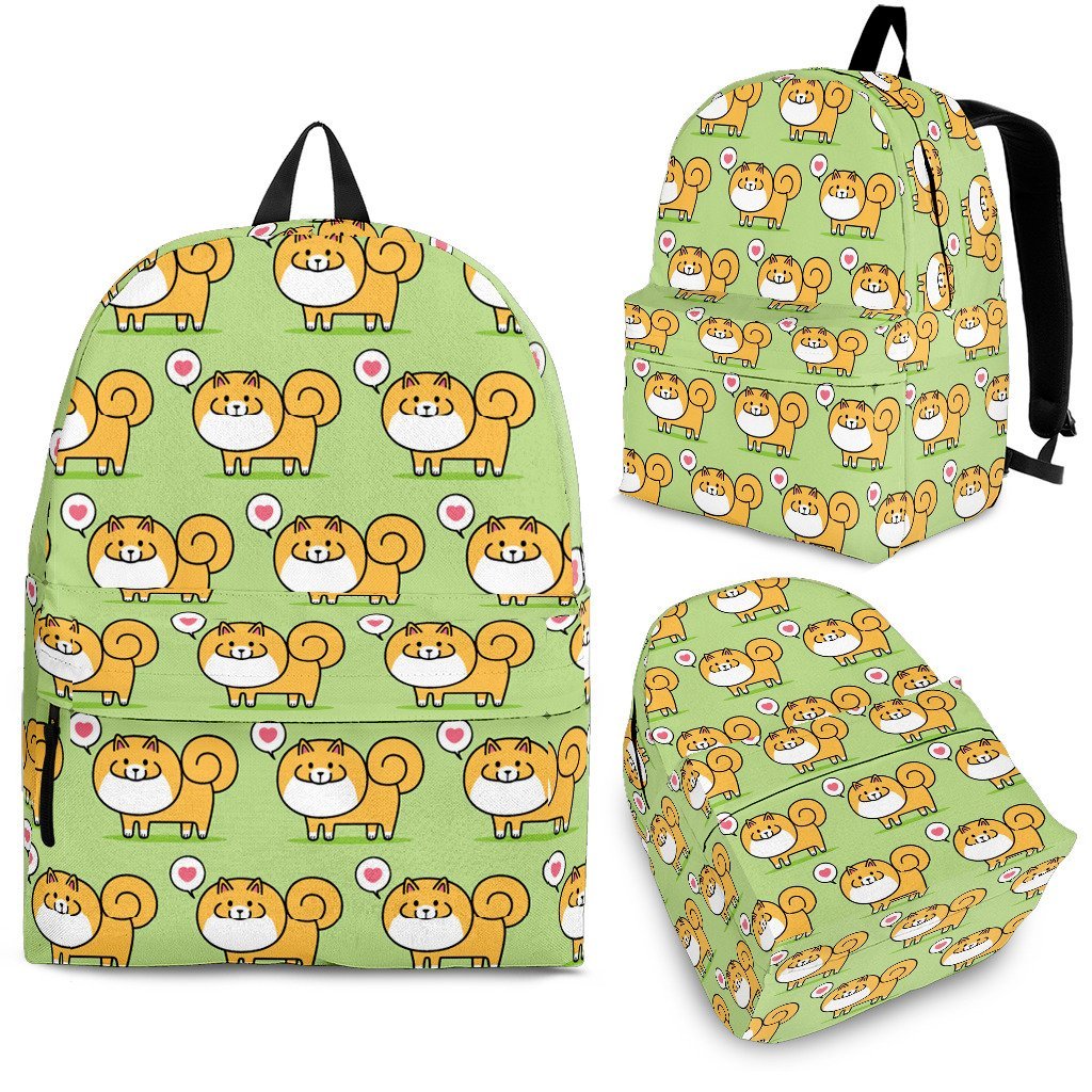 Pomeranian Dog Pattern Print Premium Backpack-grizzshop