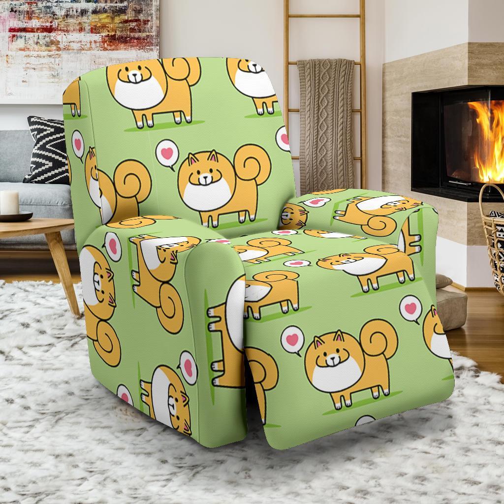 Pomeranian Dog Pattern Print Recliner Cover-grizzshop