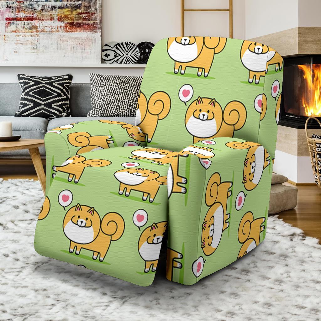 Pomeranian Dog Pattern Print Recliner Cover-grizzshop