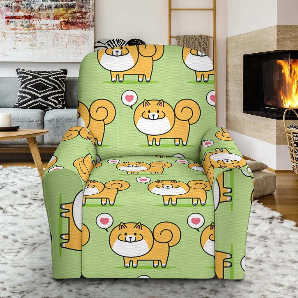 Pomeranian Dog Pattern Print Recliner Cover-grizzshop