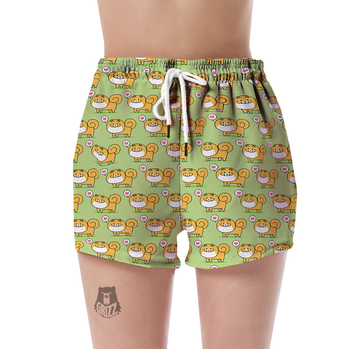 Pomeranian Dog Pattern Print Women's Shorts-grizzshop