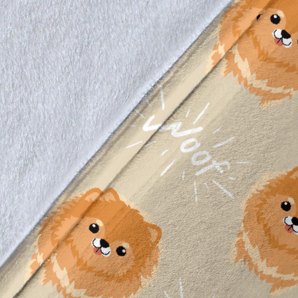 Pomeranian Dog Print Pattern Blanket-grizzshop