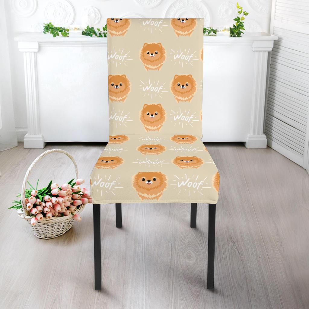 Pomeranian Dog Print Pattern Chair Cover-grizzshop