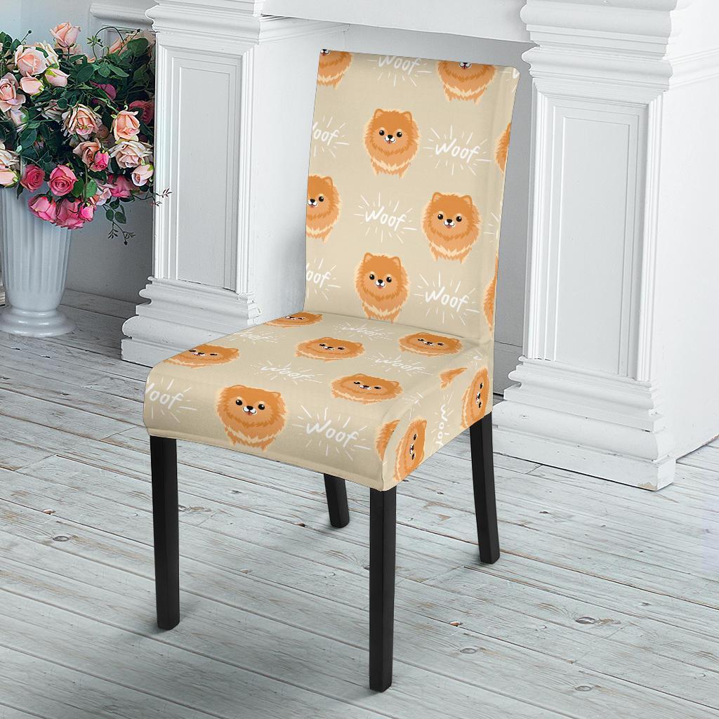 Pomeranian Dog Print Pattern Chair Cover-grizzshop