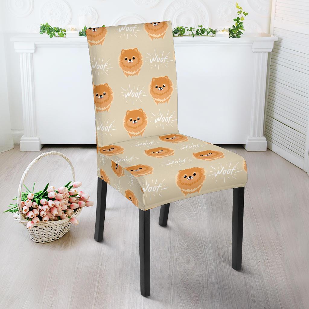 Pomeranian Dog Print Pattern Chair Cover-grizzshop