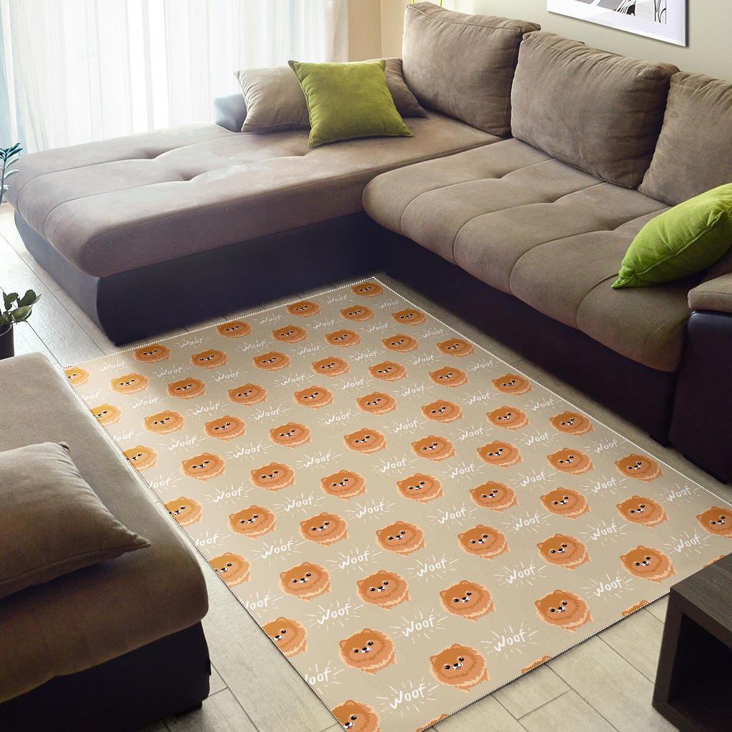 Pomeranian Dog Print Pattern Floor Mat-grizzshop