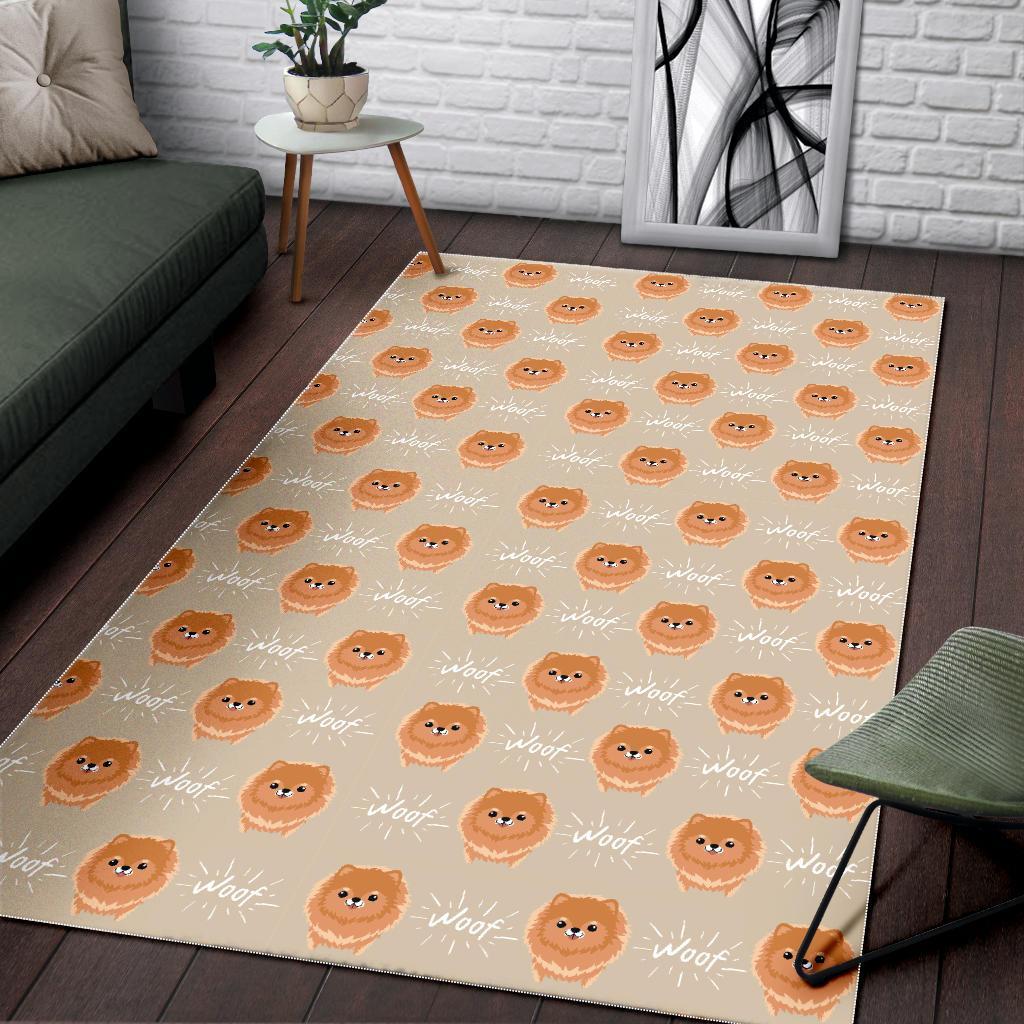 Pomeranian Dog Print Pattern Floor Mat-grizzshop