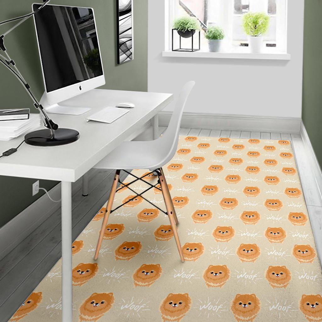 Pomeranian Dog Print Pattern Floor Mat-grizzshop