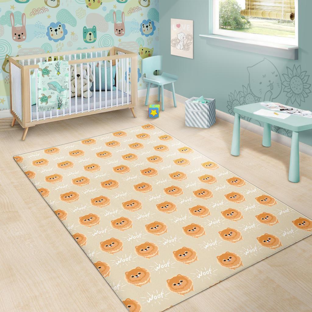 Pomeranian Dog Print Pattern Floor Mat-grizzshop