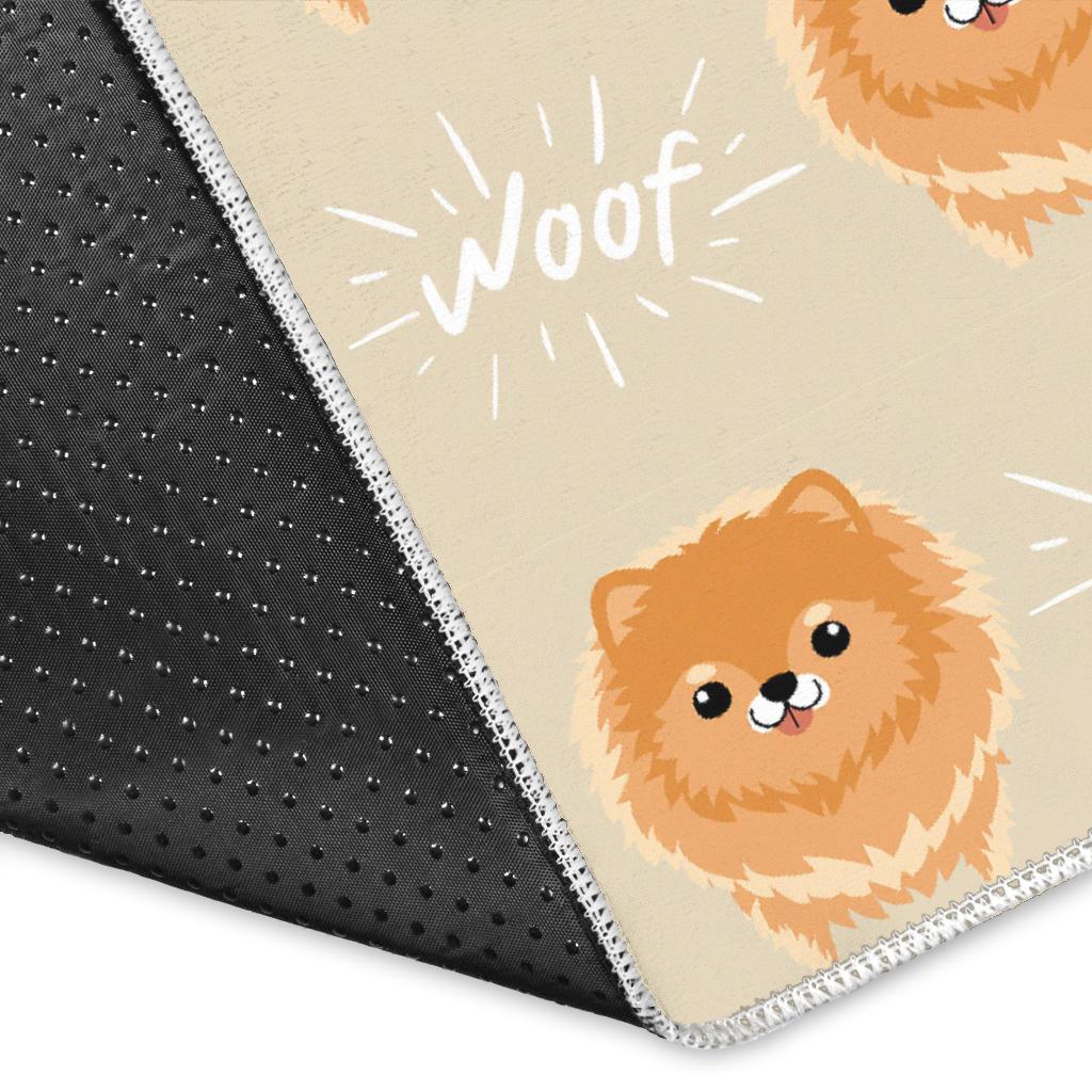 Pomeranian Dog Print Pattern Floor Mat-grizzshop