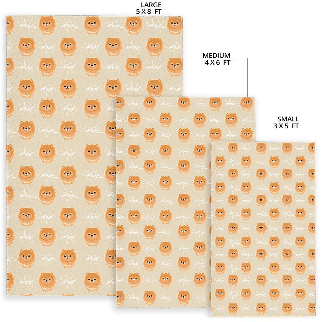 Pomeranian Dog Print Pattern Floor Mat-grizzshop