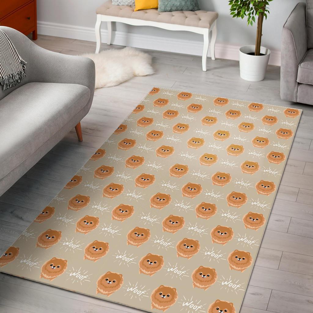 Pomeranian Dog Print Pattern Floor Mat-grizzshop