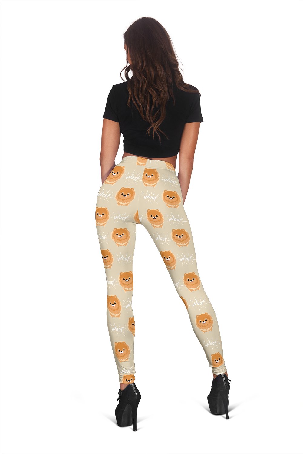 Pomeranian Dog Print Pattern Women Leggings-grizzshop