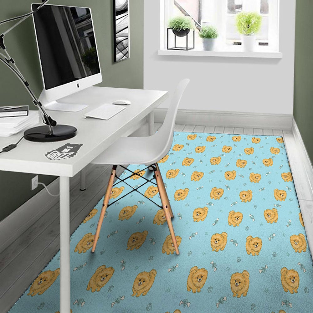 Pomeranian Little Print Pattern Floor Mat-grizzshop
