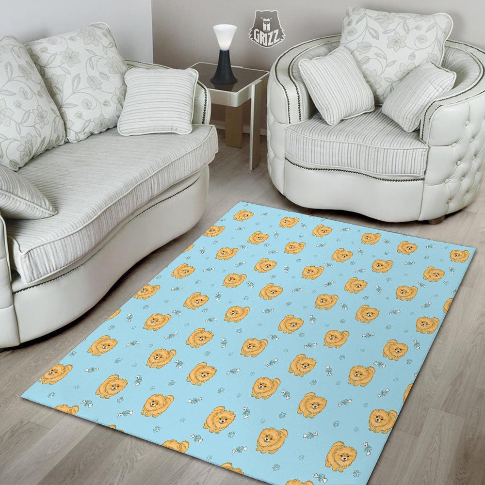 Pomeranian Little Print Pattern Floor Mat-grizzshop