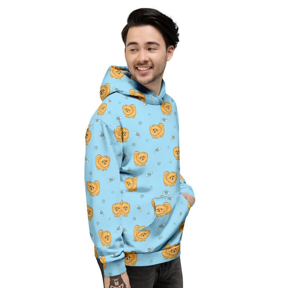 Pomeranian Little Print Pattern Men's Hoodie-grizzshop
