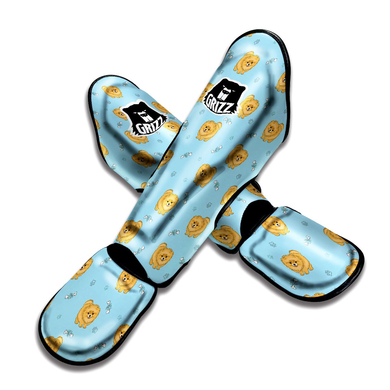 Pomeranian Little Print Pattern Muay Thai Shin Guards-grizzshop