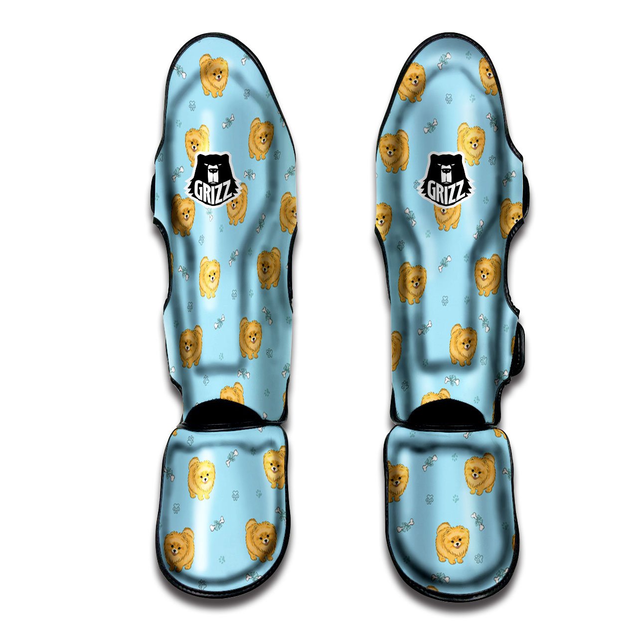 Pomeranian Little Print Pattern Muay Thai Shin Guards-grizzshop