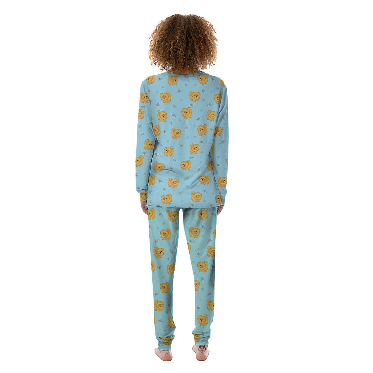 Pomeranian Little Print Pattern Women's Pajamas-grizzshop