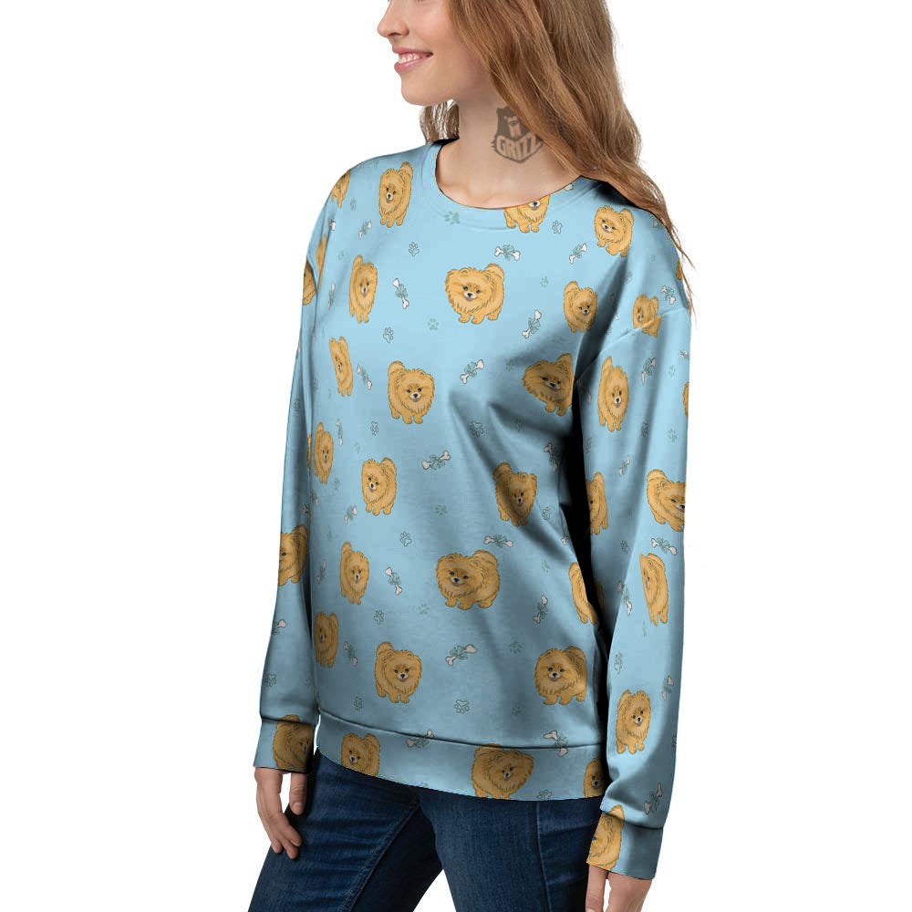 Pomeranian Little Print Pattern Women's Sweatshirt-grizzshop