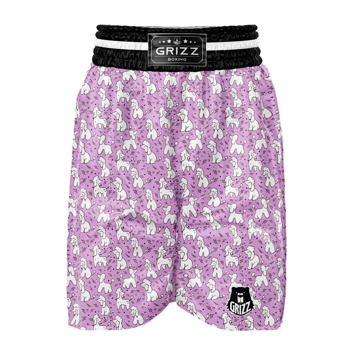 Poodle Cute Print Pattern Boxing Shorts-grizzshop
