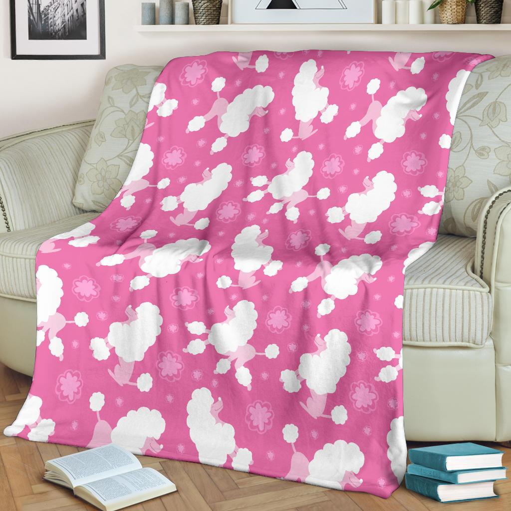 Poodle Dog Pattern Print Blanket-grizzshop