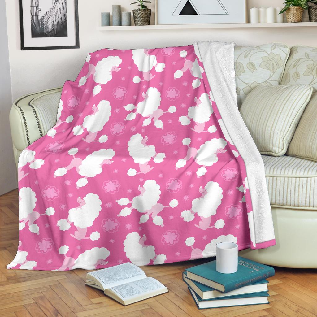 Poodle Dog Pattern Print Blanket-grizzshop