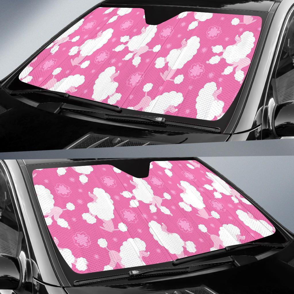 Poodle Dog Pattern Print Car Sun Shade-grizzshop
