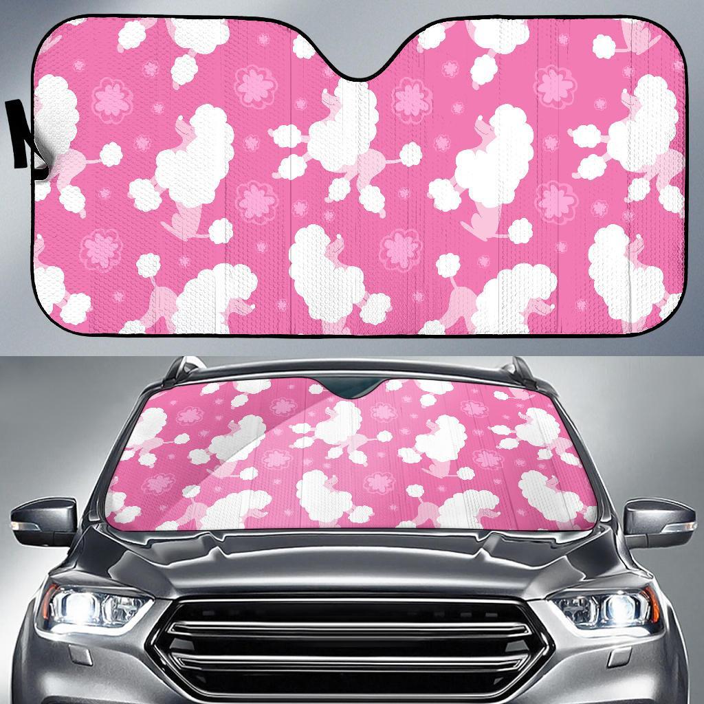 Poodle Dog Pattern Print Car Sun Shade-grizzshop