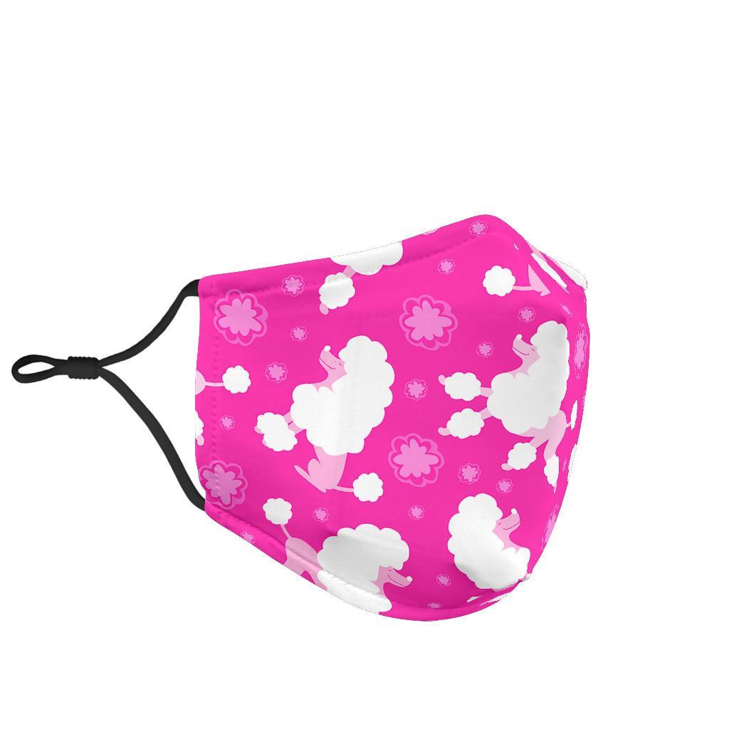 Poodle Dog Pattern Print Face Mask-grizzshop