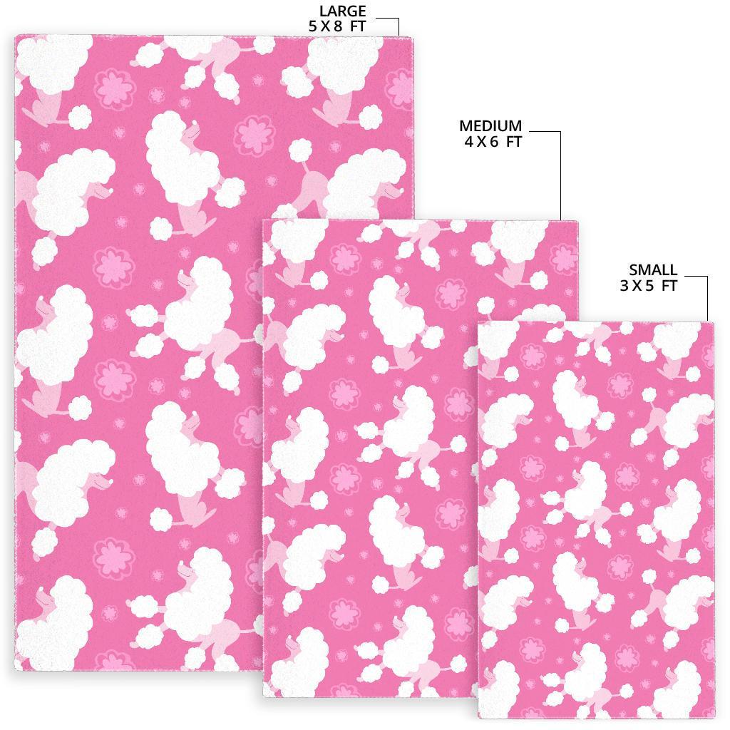 Poodle Dog Pattern Print Floor Mat-grizzshop