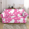 Poodle Dog Pattern Print Loveseat Cover-grizzshop